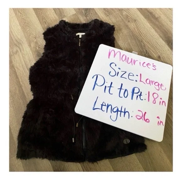 MAURICES Black Faux Fur Vest